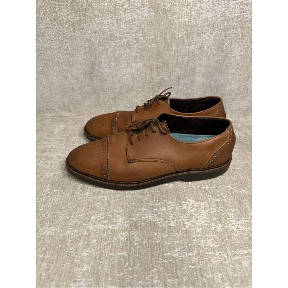 Sebago Men's Leather Cap Toe Lace Up Oxford Derby Dress Shoes Brown Size 11